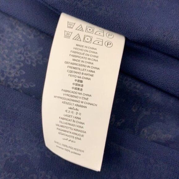 Michael Kors Women Blue Floral Flutter Sleeve Wrap Dress Size S - Picture 8 of 8